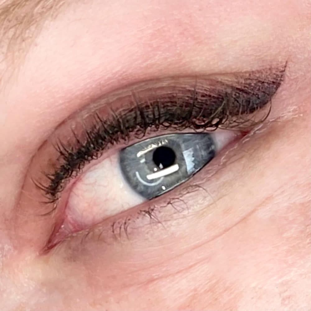 Permanent eyeliner result at Rebel Aesthetics in New Jersey.