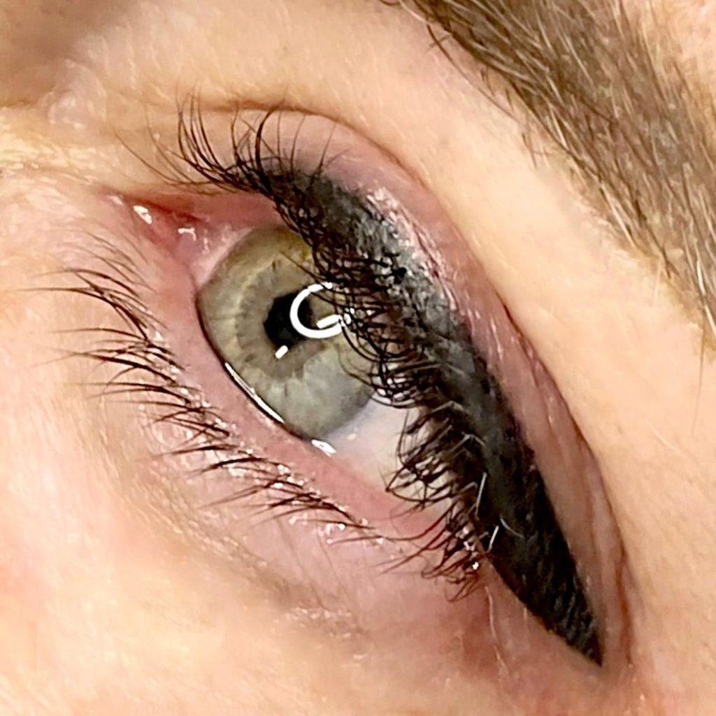 Permanent eyeliner tattoo result at Rebel Aesthetics in New Jersey.