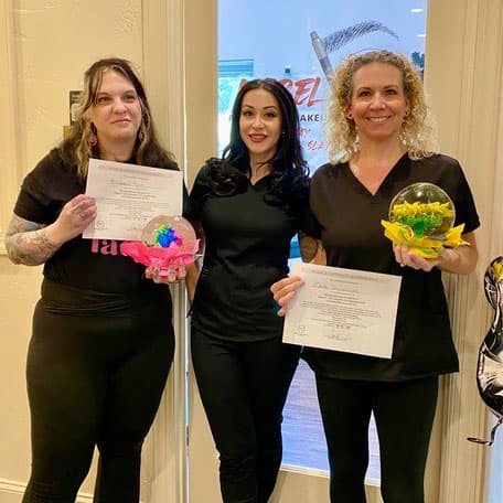 Tara Rebel teaching a permanent makeup class