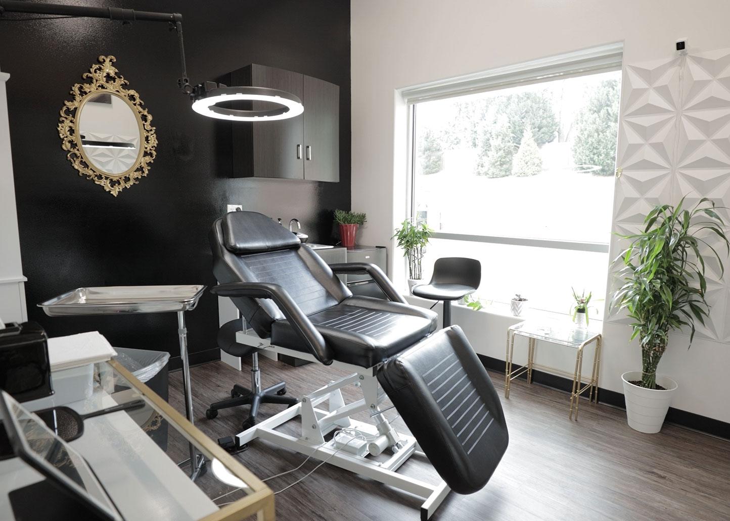 Treatment room at the Rebel Aesthetic studio