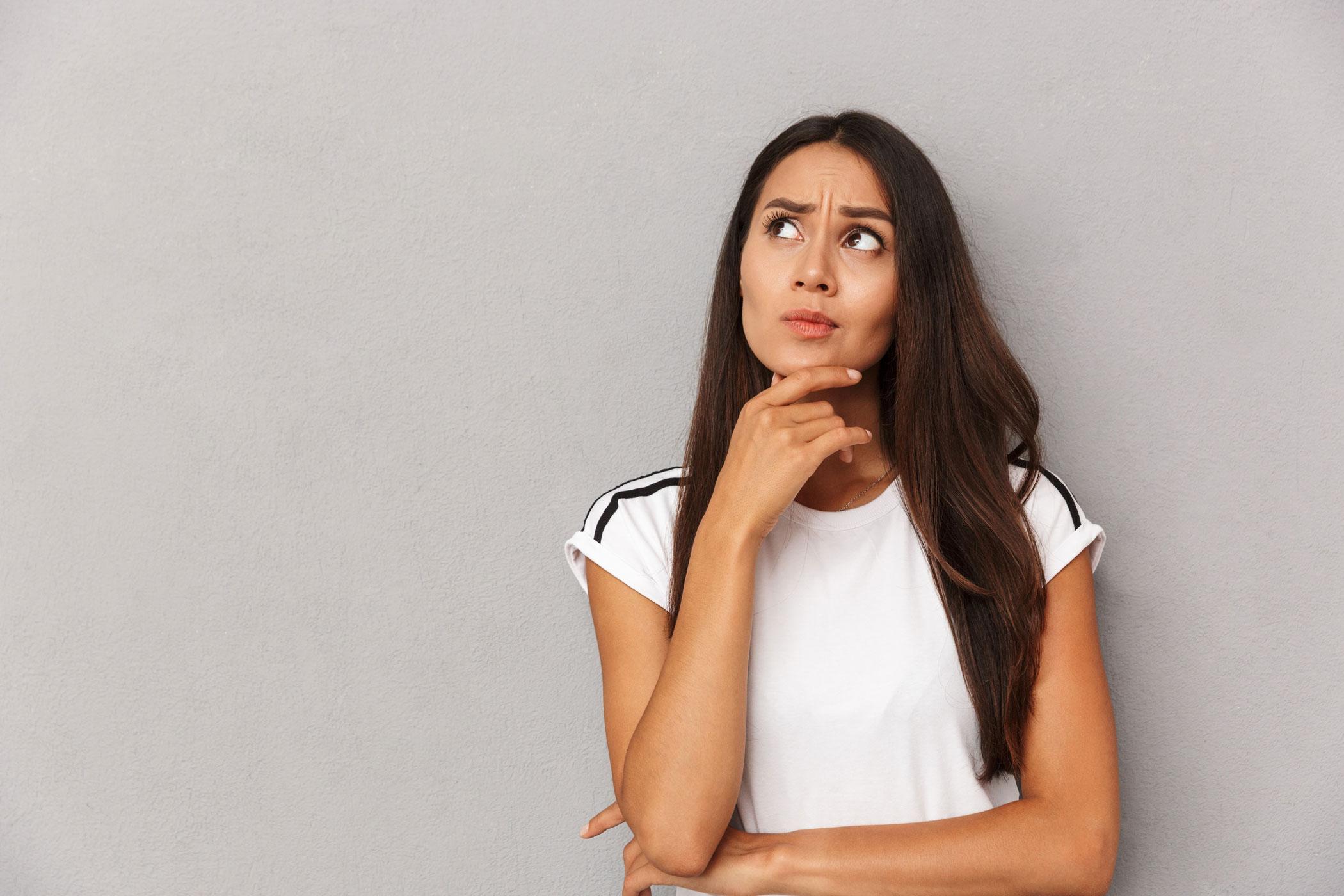 Woman thinking about a question